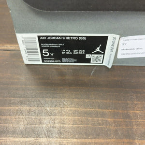 Jordan 9 Retro Dark Charcoal University Gold (GS) Size 5Y (Pre-Owned) - aux