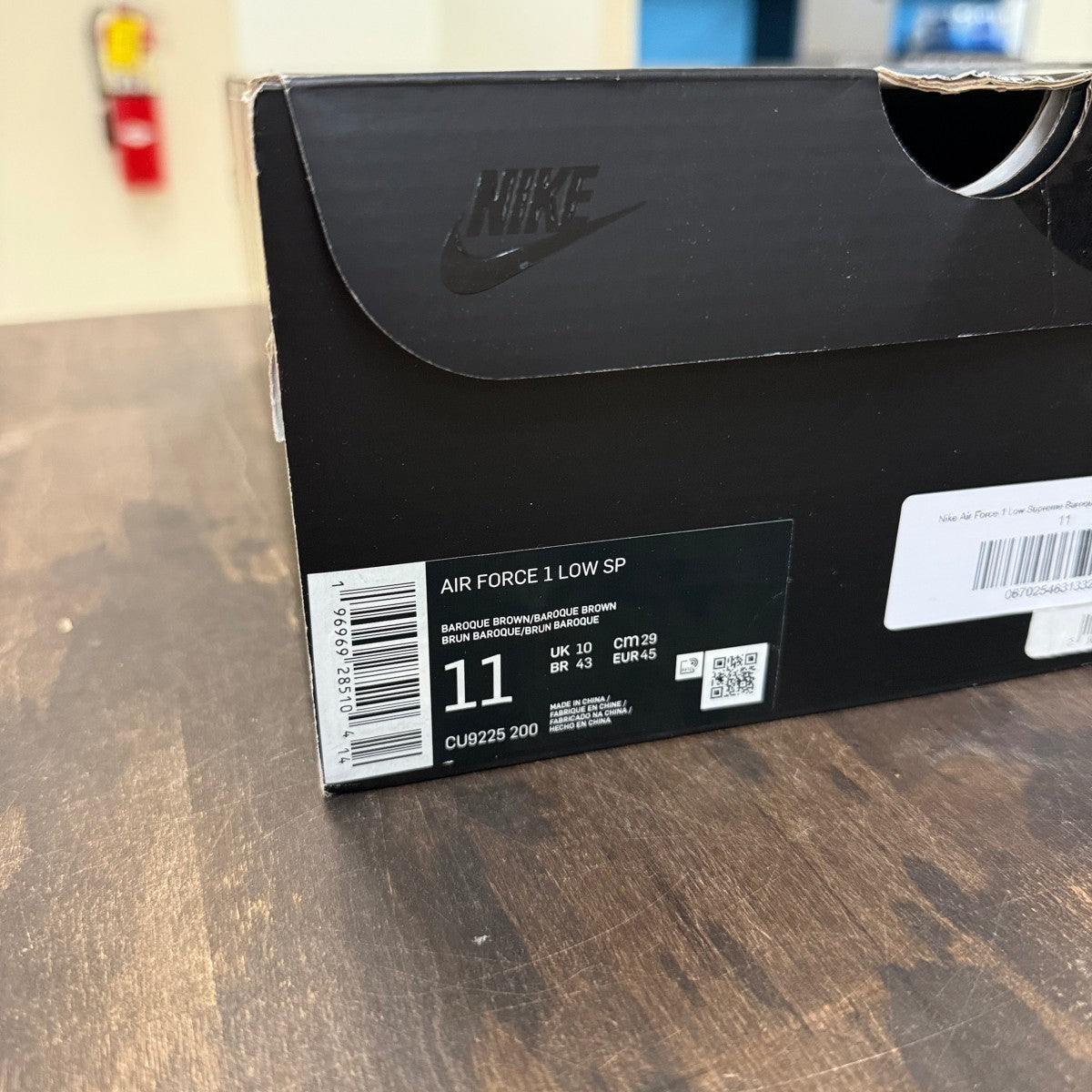 Nike Air Force 1 Low Supreme Baroque Brown Size 11 (Pre-Owned) - Image 5