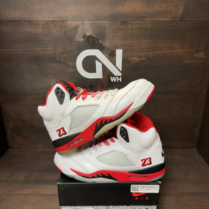 Jordan 5 Retro Fire Red Black Tongue (2025) Size 13 (Pre-Owned) - Image 1