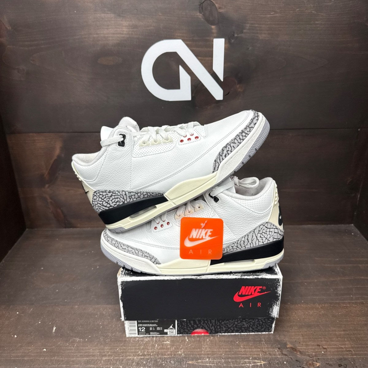 Jordan 3 Retro White Cement Reimagined Size 12 (Pre-Owned) - front