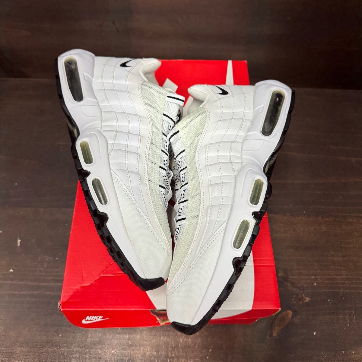 Nike Air Max 95 White Black Size 13 (Pre-Owned) - back