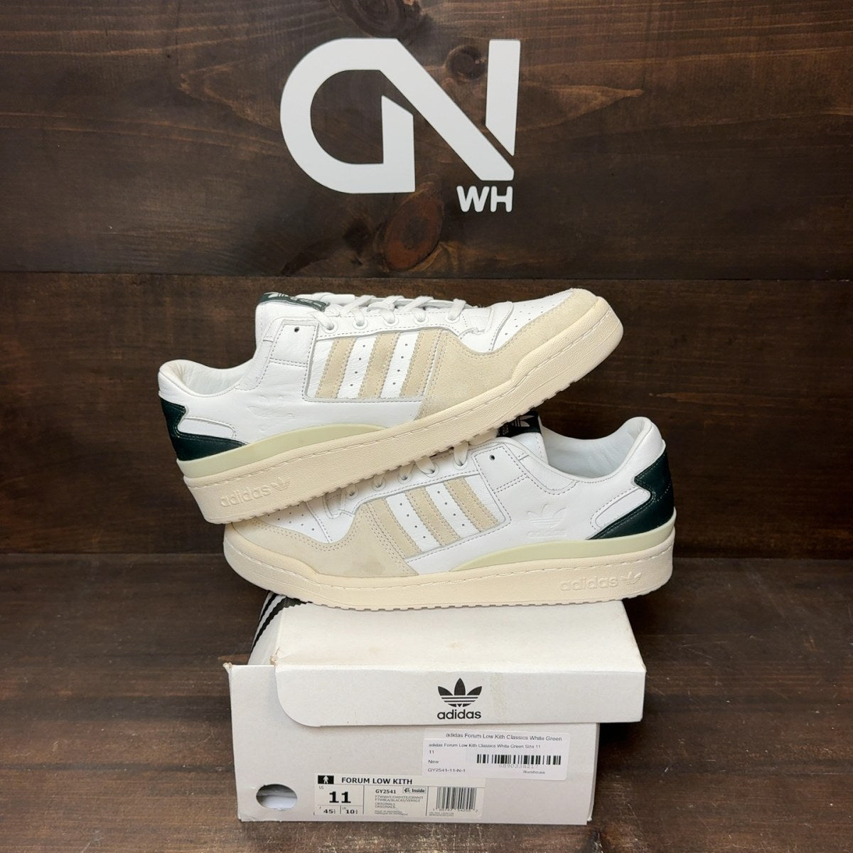 adidas Forum Low Kith Classics White Green Size 11 - Image 1