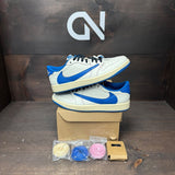 Jordan 1 Retro Low OG SP Fragment x Travis Scott Sail Military Blue Size 9 (Pre-Owned) - front