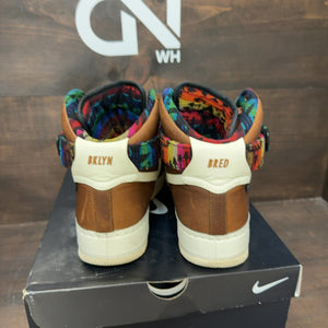BKLYN BRED Nike Air Force 1 Mid Brown Nike ID Size 10.5 (Pre-Owned) - Image 4