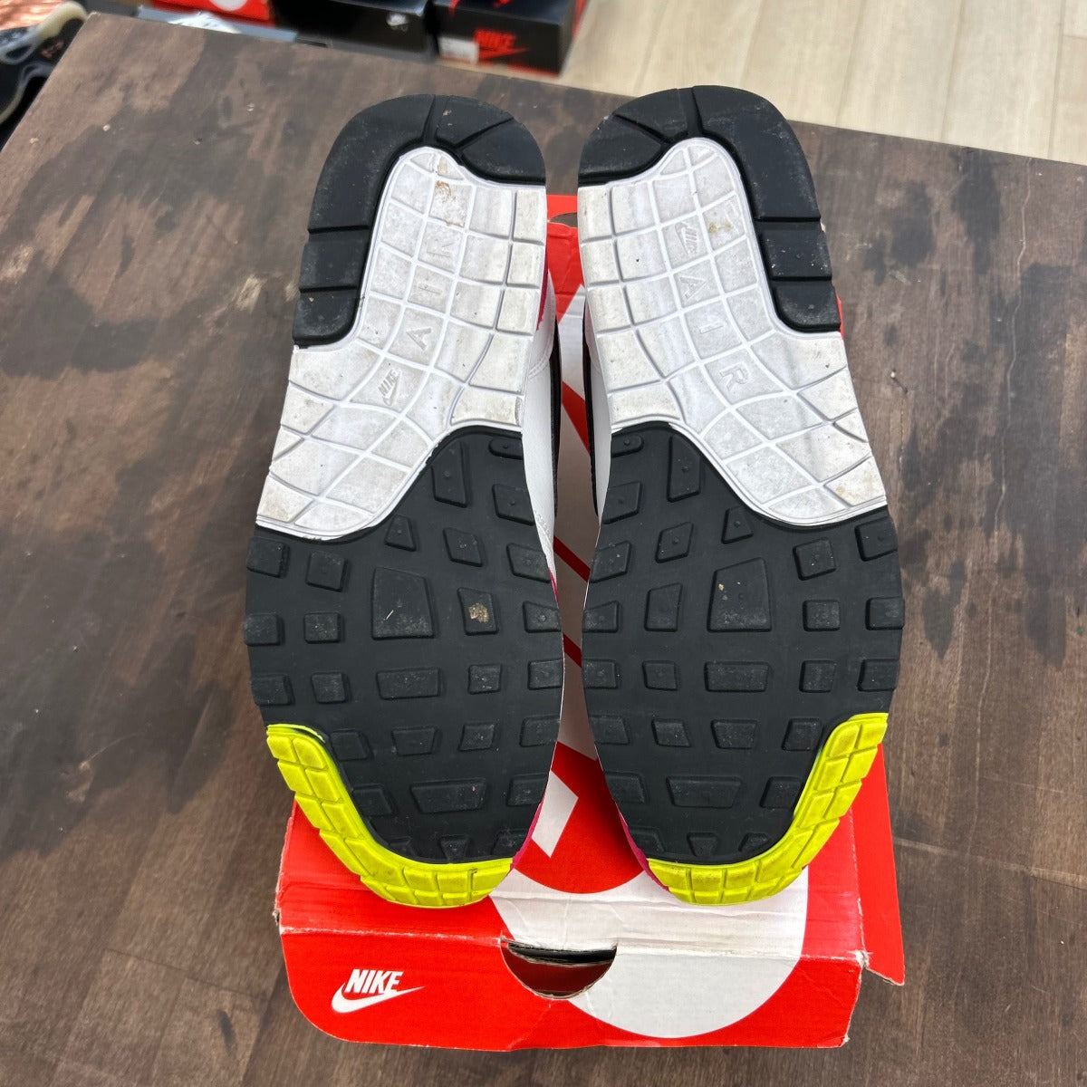 Nike Air Max 1 White Black Volt Rush Pink - Image 5