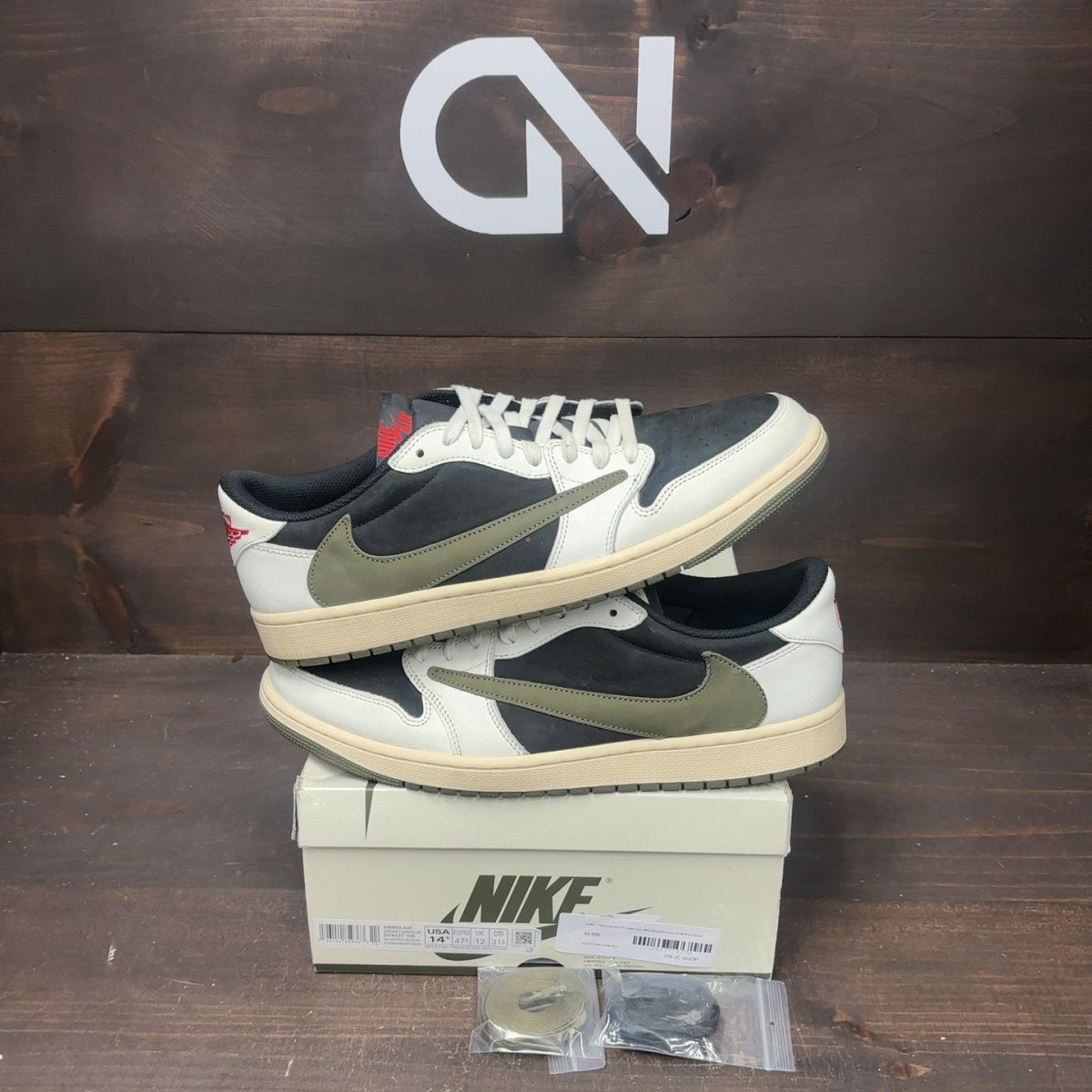Jordan 1 Retro Low OG SP Travis Scott Olive (Women's) - Image 1