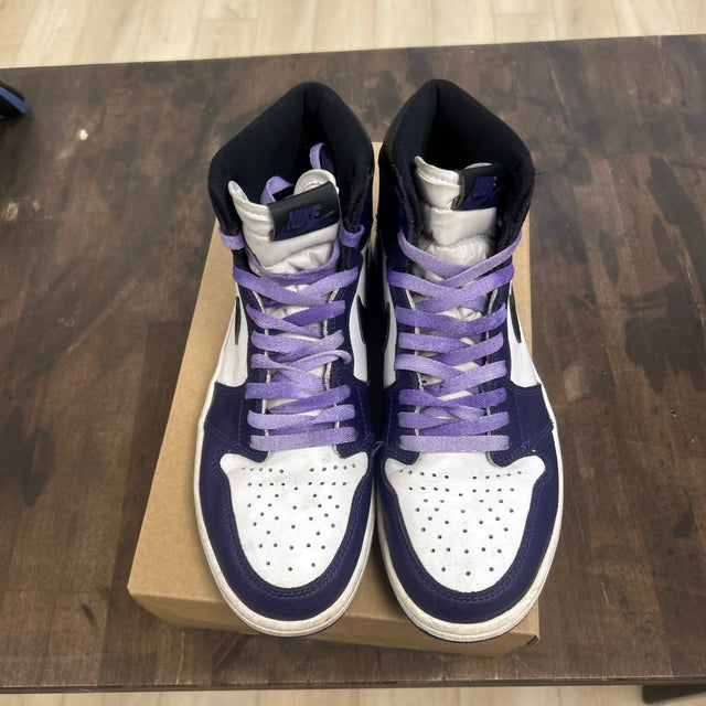 Jordan 1 Retro High Court Purple White Size 9 (Pre-Owned) - Image 2
