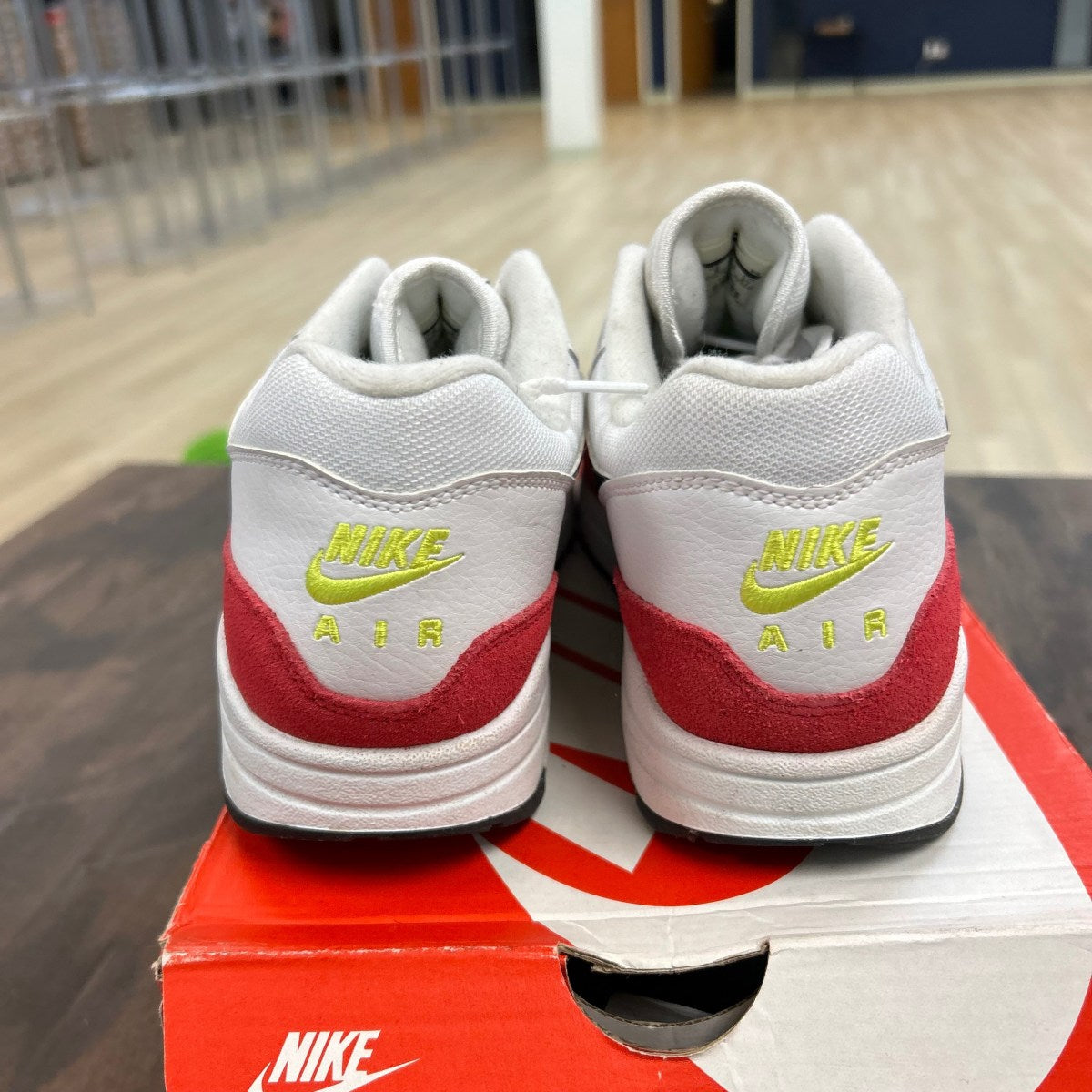 Nike Air Max 1 White Black Volt Rush Pink - Image 4