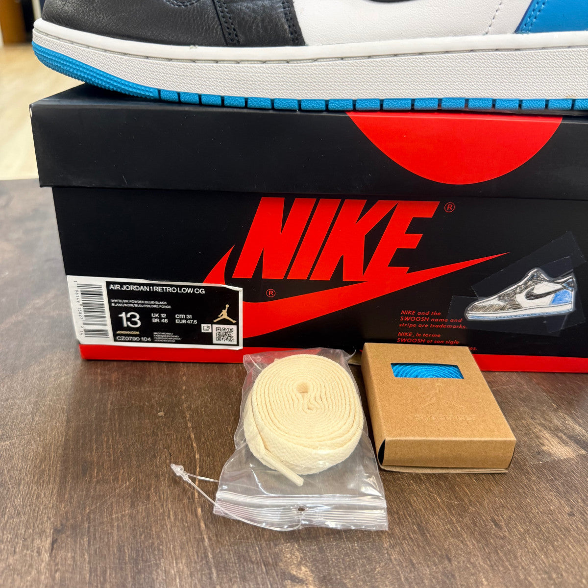 Jordan 1 Retro Low OG Black Dark Powder Blue - Image 7