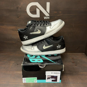 Nike SB Dunk Low Supreme Jewel Swoosh Silver Size 13 (Pre-Owned) - front