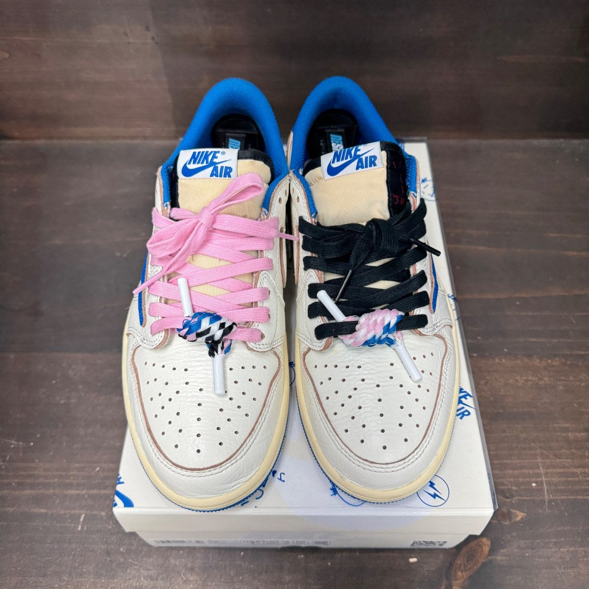 Jordan 1 Retro Low OG SP Fragment x Travis Scott Sail Military Blue - Image 3
