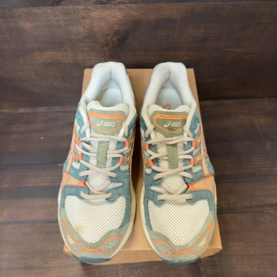 ASICS Gel-Nimbus 9 Cream Green Orange Size 10 (Pre-Owned) - Image 3