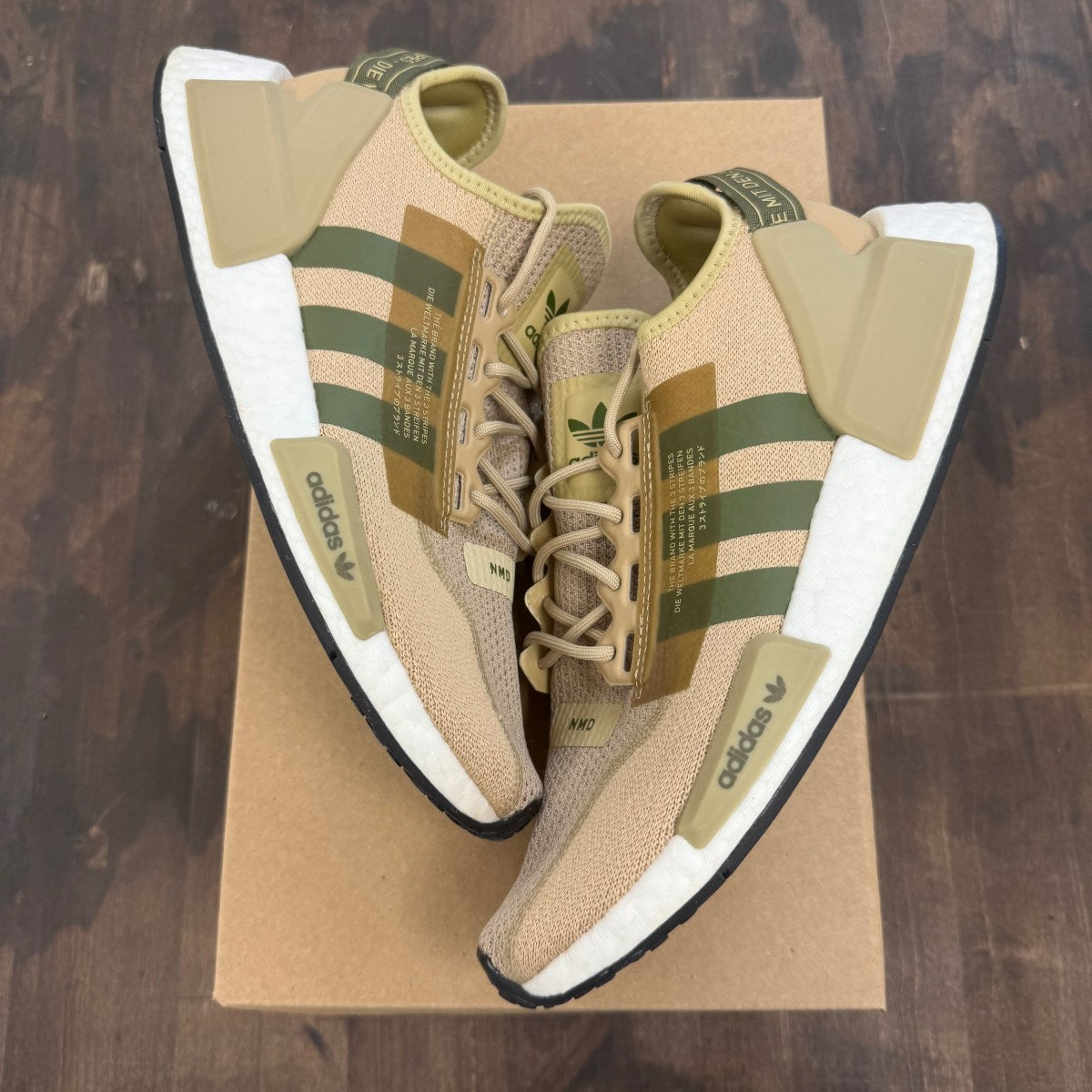 adidas NMD R1 V2 Beige Tone Focus Olive Size 8.5 (Pre-Owned) - Image 1