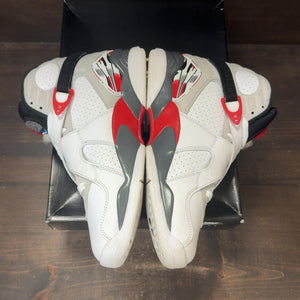 Jordan 8 Retro White True Red (2025) Size 9 (Pre-Owned) - aux