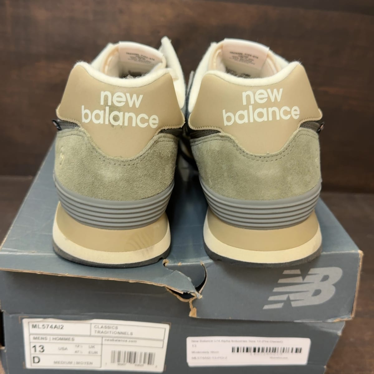 New Balance 574 Alpha Industries Size 13 (Pre-Owned) - aux