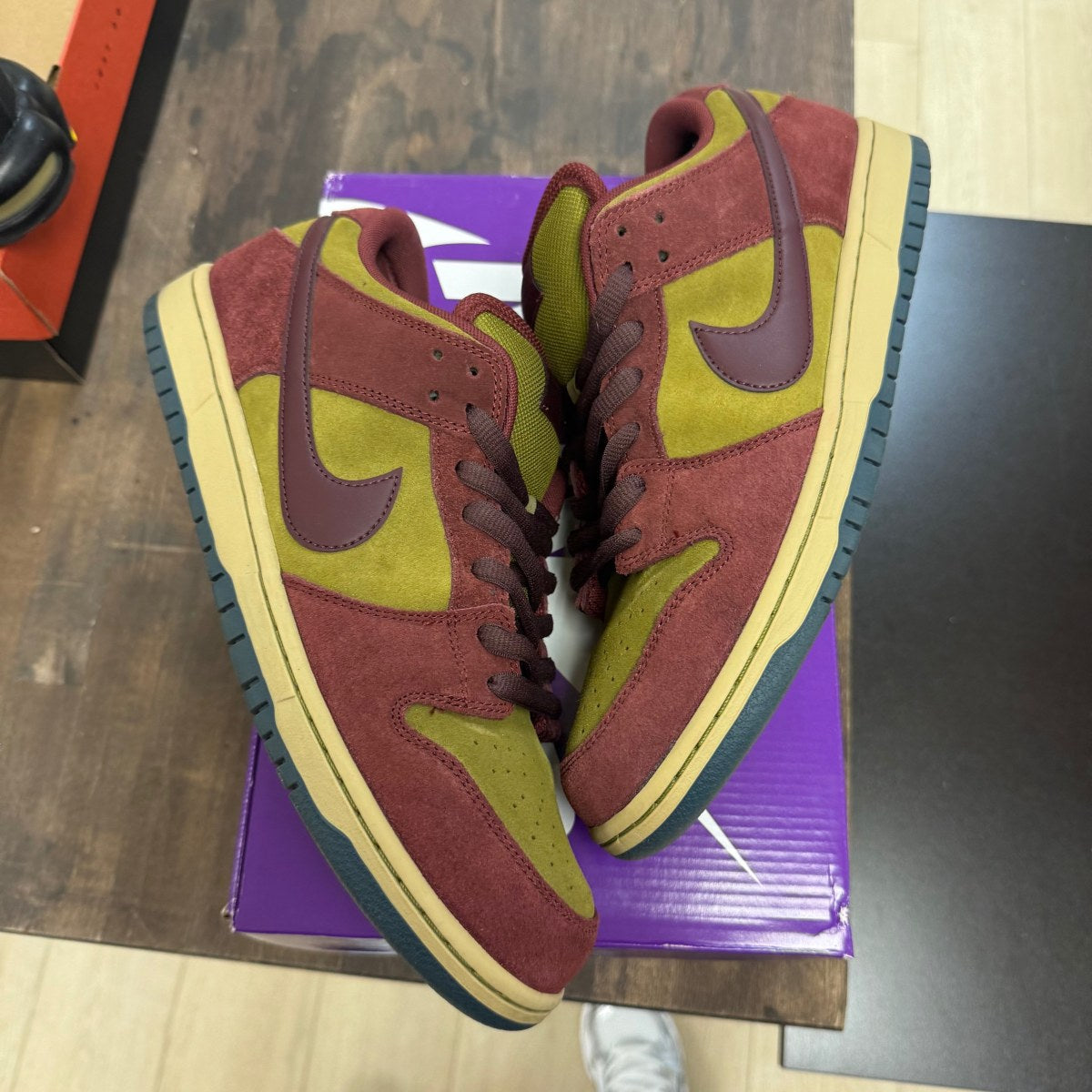 Nike SB Dunk Low Dark Team Red Olive Flak - Image 1