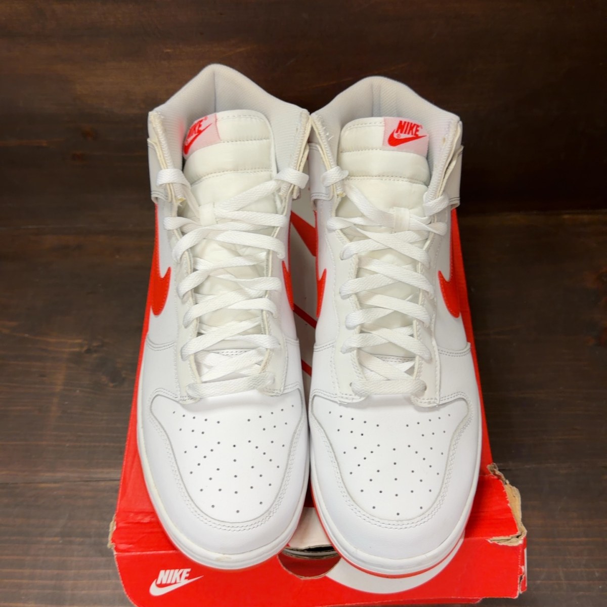 Nike Dunk High White Picante Red - Image 3