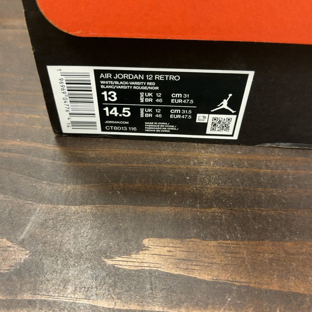 Jordan 12 Retro Cherry (2023) Size 13 (Pre-Owned) - aux