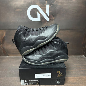 Jordan 10 Retro Drake OVO Black Size 9 (Pre-Owned) - front