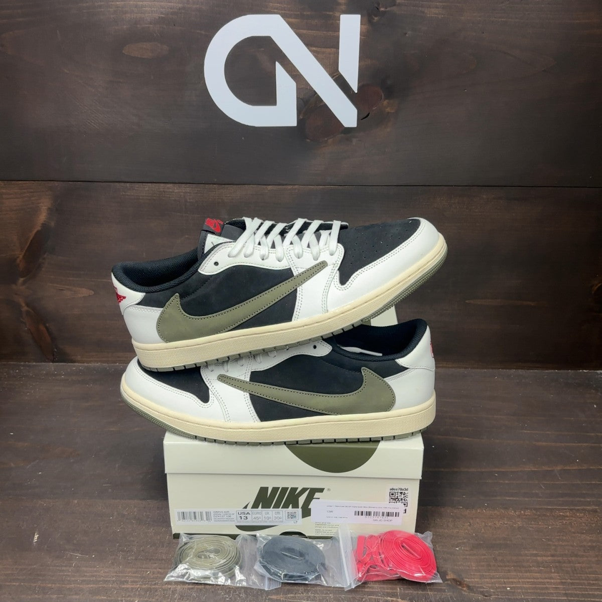 Jordan 1 Retro Low OG SP Travis Scott Olive (Women's) - Image 1