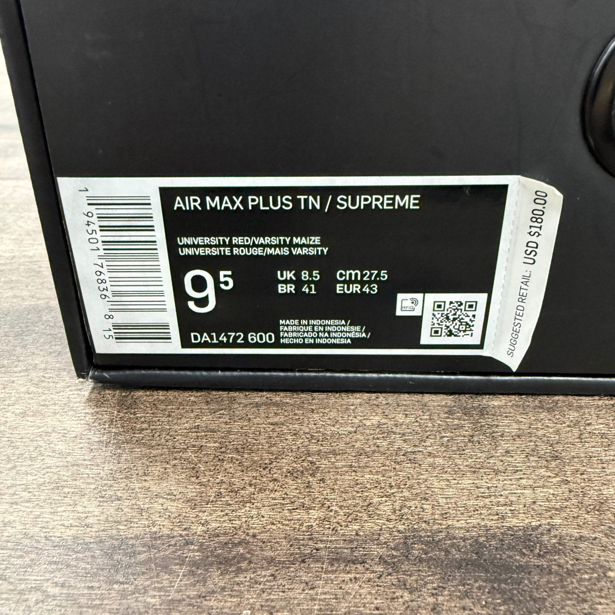 Nike Air Max Plus Supreme University Red Size 9.5 (Pre-Owned) - Image 6
