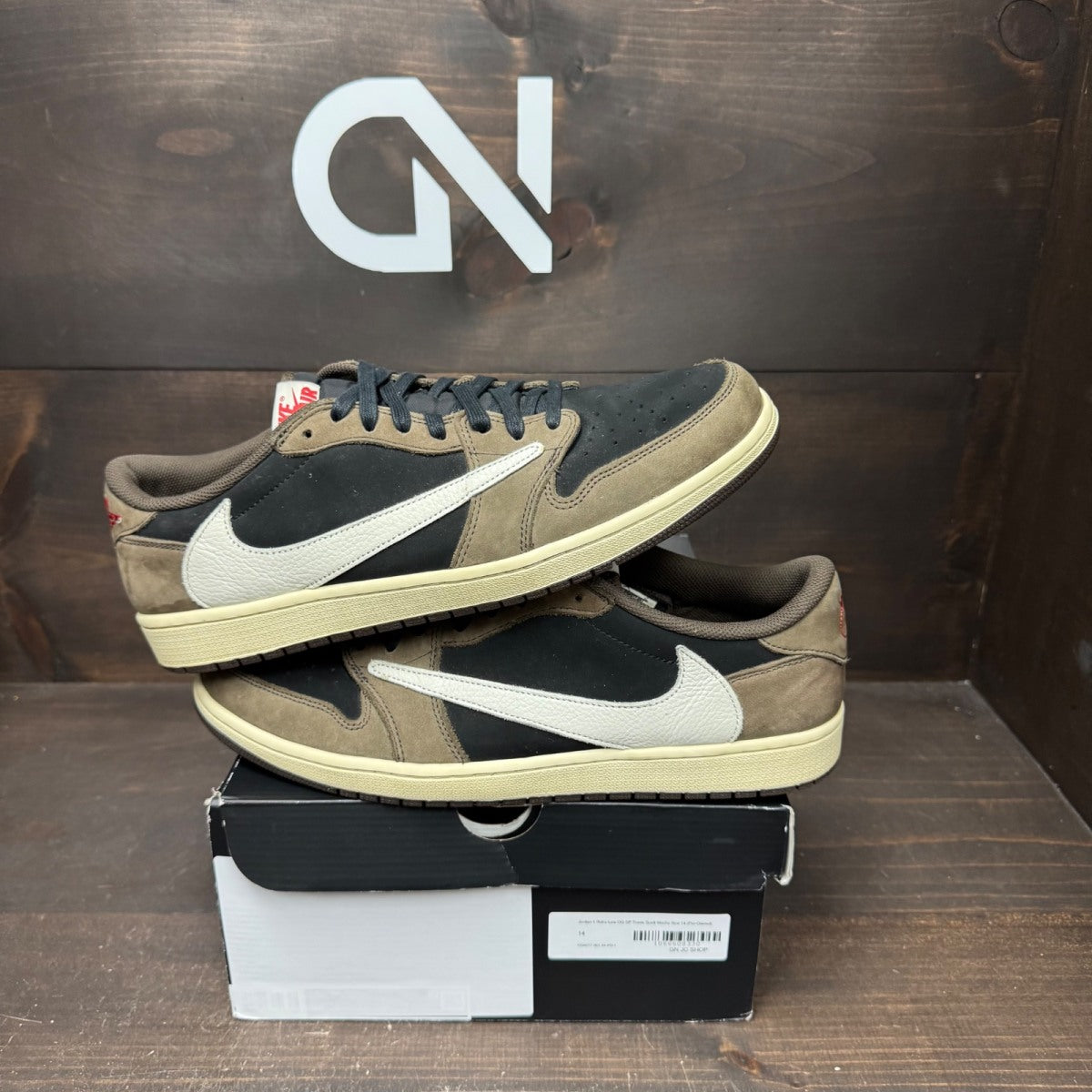 Jordan 1 Retro Low OG SP Travis Scott Mocha Size 14 (Pre-Owned) - Image 1