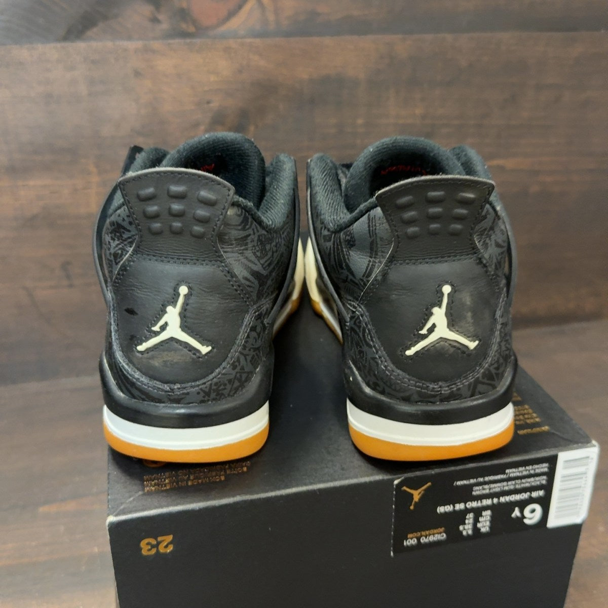 Jordan 4 Retro Laser Black Gum (GS) - Image 4