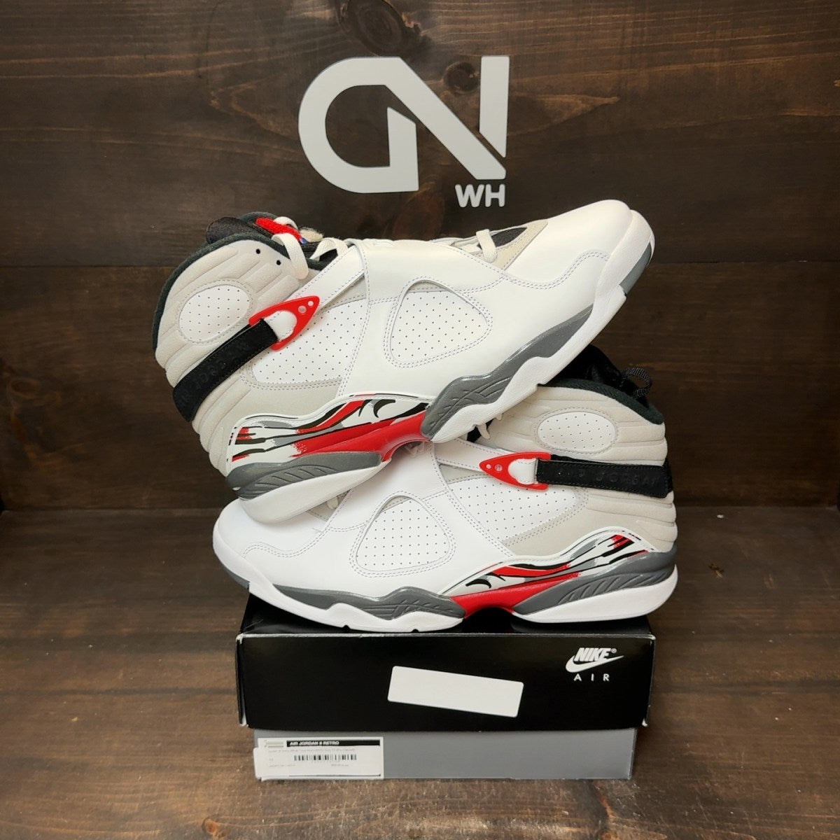 Jordan 8 Retro White True Red (2025) Size 13 (Pre-Owned) - Image 1