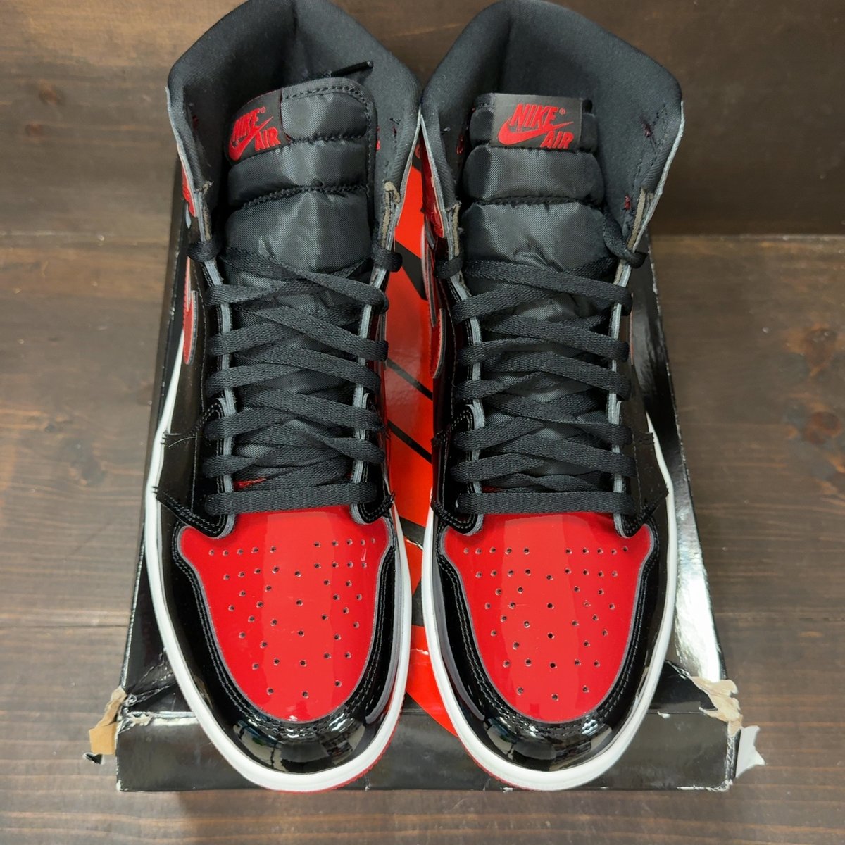 Jordan 1 Retro High OG Patent Bred Size 12.5 (Pre-Owned) - tag