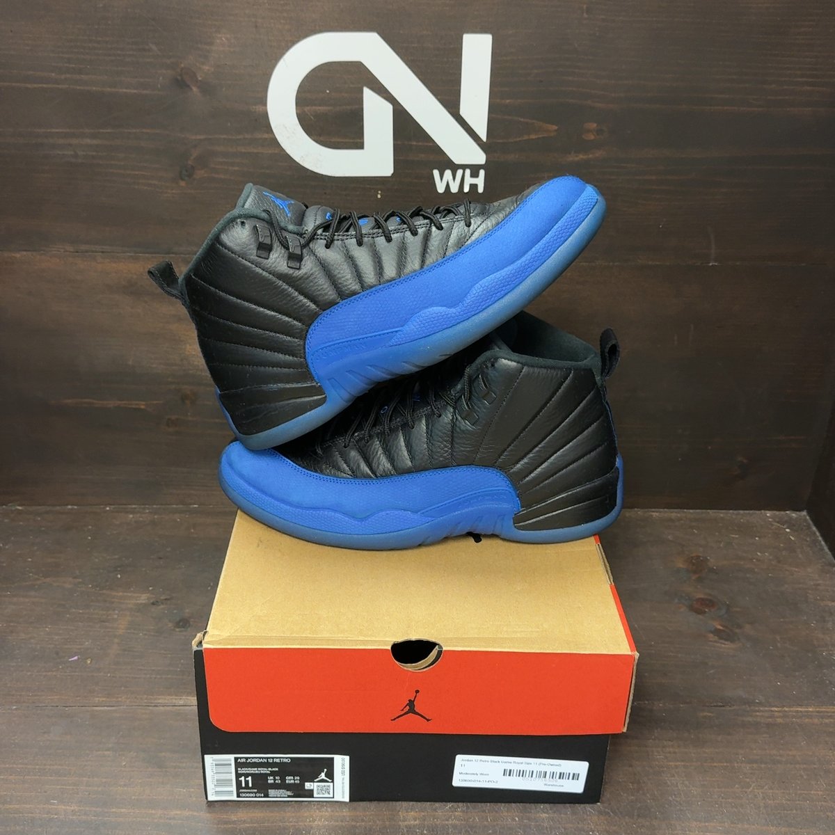 Jordan 12 Retro Black Game Royal Size 11 (Pre-Owned) - front