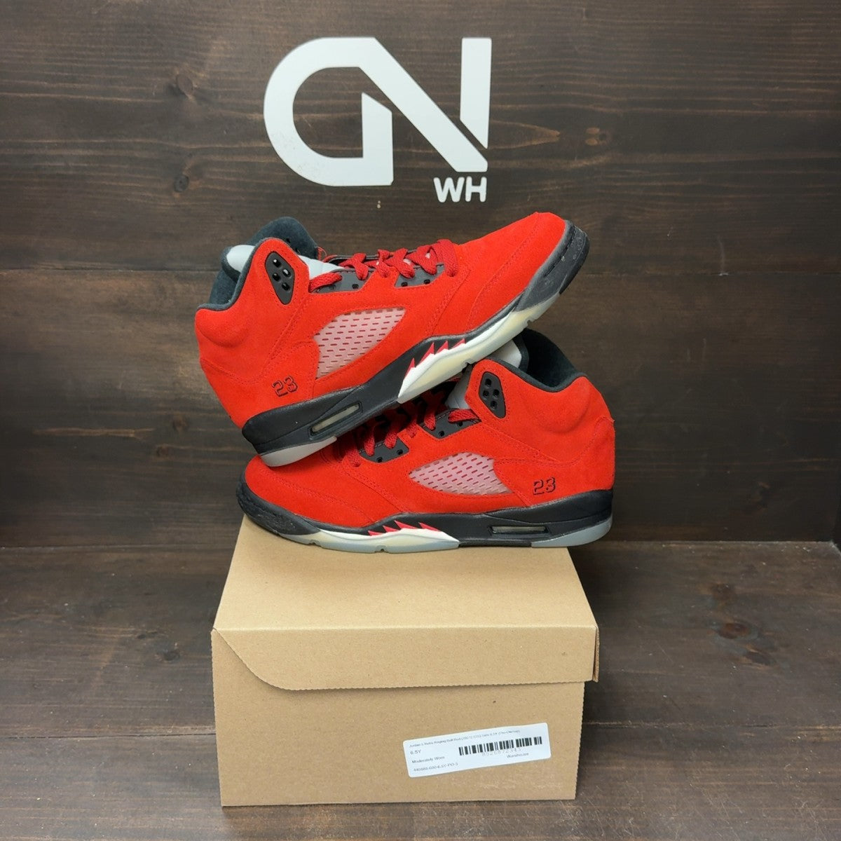 Jordan 5 Retro Raging Bull Red (2021) (GS) Size 6.5Y (Pre-Owned) - Image 1