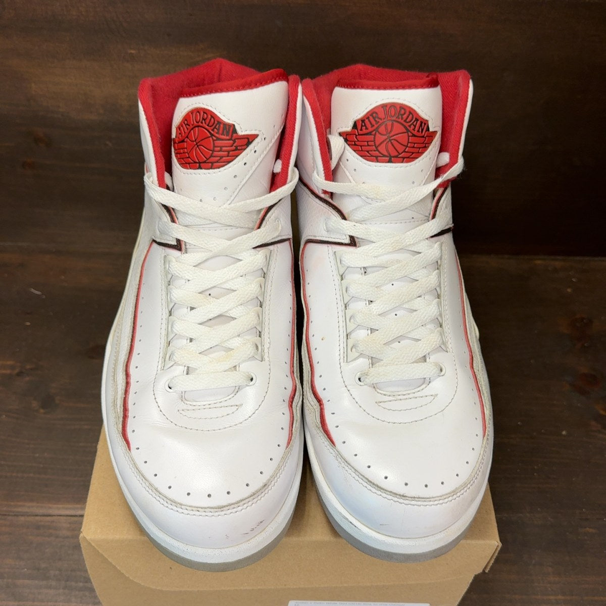 Jordan 2 Retro White Red (2014) Size 12 (Pre-Owned) - Image 3