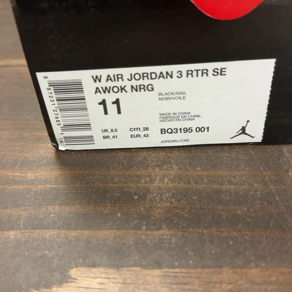 Jordan 3 Retro AWOK Vogue Black (Women's) Size 11W (Pre-Owned) - aux