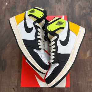 Jordan 1 Retro High White Black Volt University Gold (GS) Size 4.5Y (Pre-Owned) - Image 1