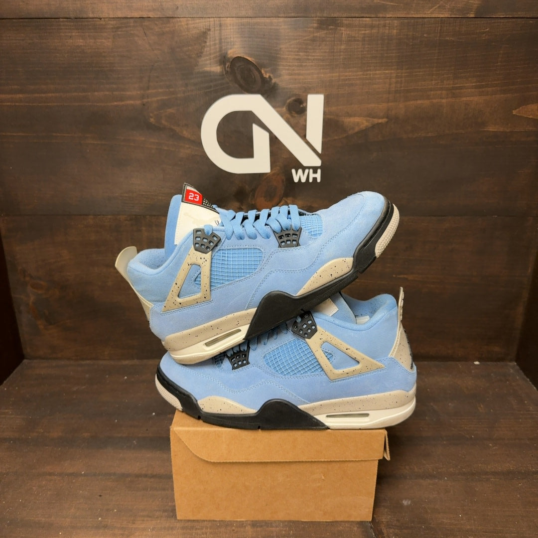 Jordan 4 Retro University Blue Size 9.5 (Pre-Owned) - Image 1