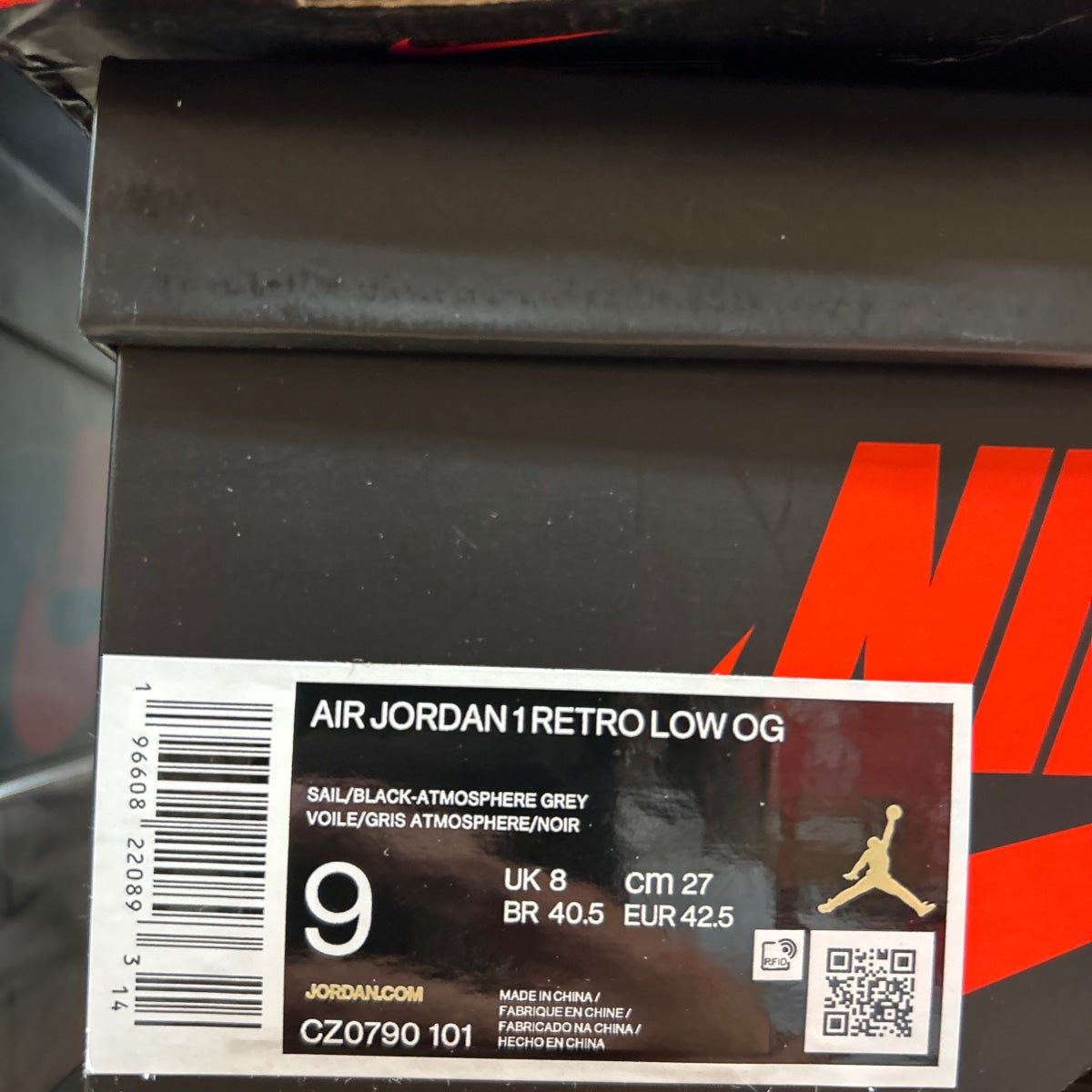 Jordan 1 Retro Low OG Atmosphere Grey Size 9 (Pre-Owned)