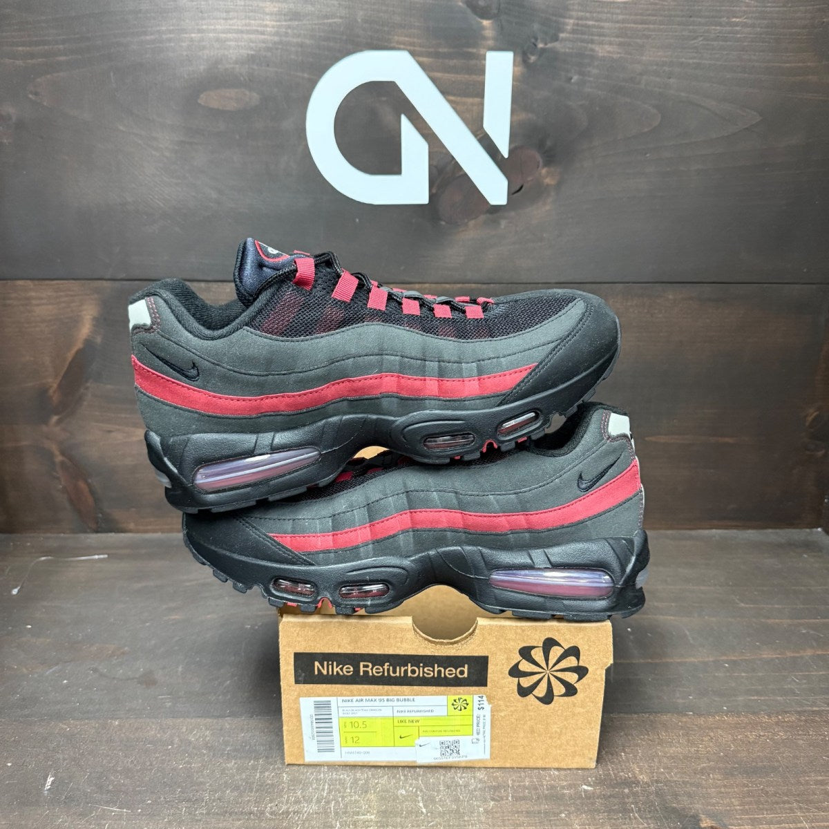 Nike Air Max 95 OG Big Bubble Black Crimson Grey - Image 1