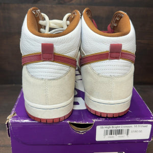 Nike SB Dunk High Sail Bright Crimson Size 10.5 (Pre-Owned) - aux