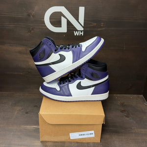 Jordan 1 Retro High Court Purple White Size 8.5 (Pre-Owned) - front