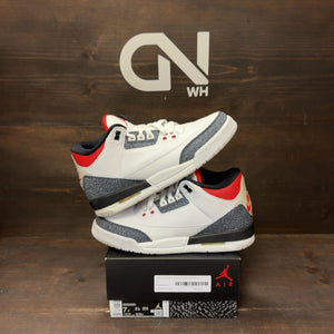 Jordan 3 Retro SE Fire Red Denim (GS) Size 7Y (Pre-Owned) - front