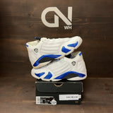 Jordan 14 Retro White Hyper Royal (GS) Size 6.5Y (Pre-Owned) - front