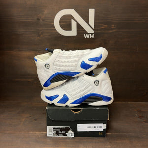 Jordan 14 Retro White Hyper Royal (GS) Size 6.5Y (Pre-Owned) - front