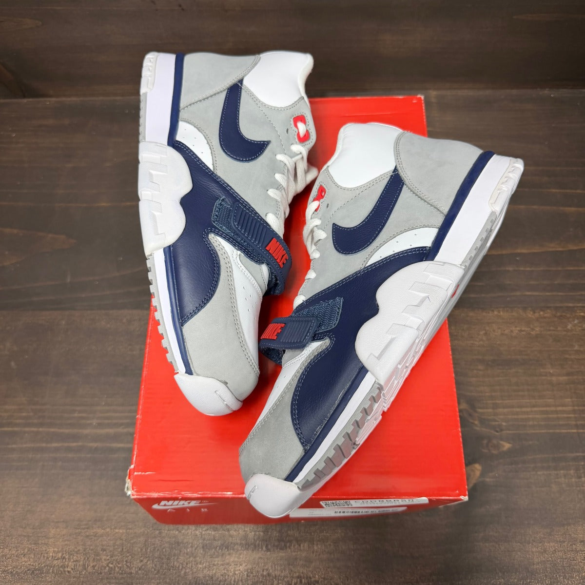 Nike Air Trainer 1 White Midnight Navy Medium Grey - Image 2