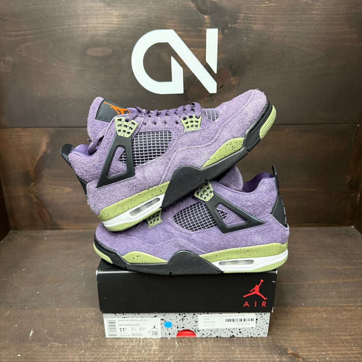 Jordan 4 Retro Canyon Purple (Women's) Size 11.5W (Pre-Owned) - front