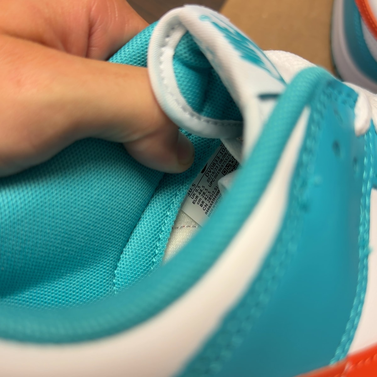 Nike Dunk Low Miami Dolphins Size 10.5 - Image 7
