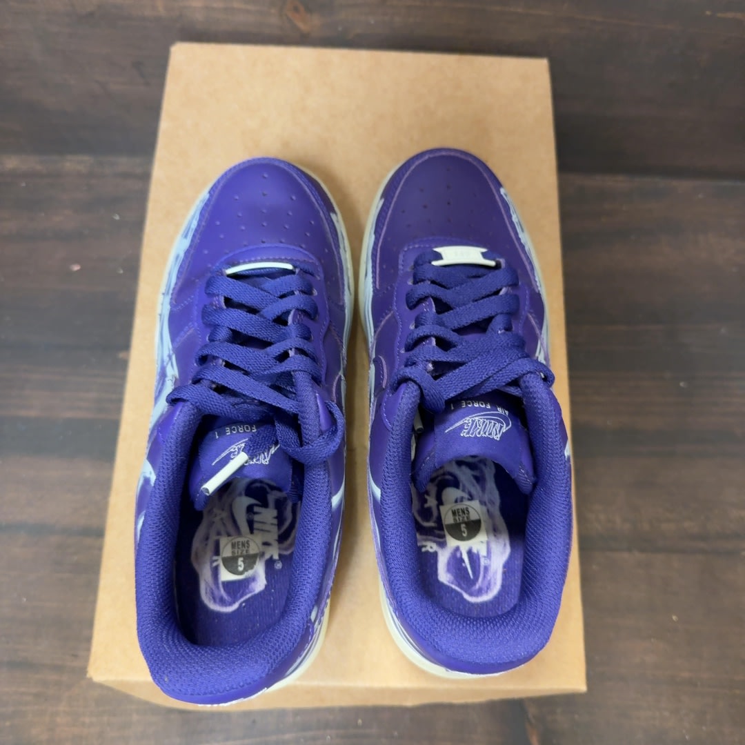 Nike Air Force 1 Low '07 QS Purple Skeleton Halloween (2021) Size 5 (Pre-Owned) - Image 5