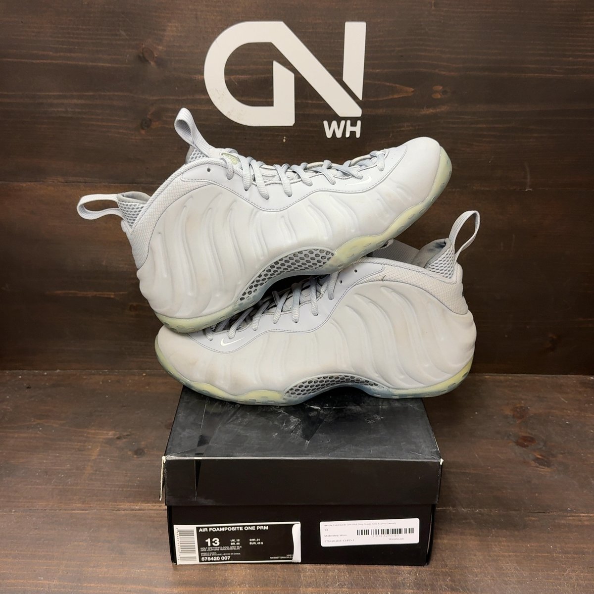 Nike Air Foamposite One Wolf Grey Suede Size 13 (Pre-Owned) - front