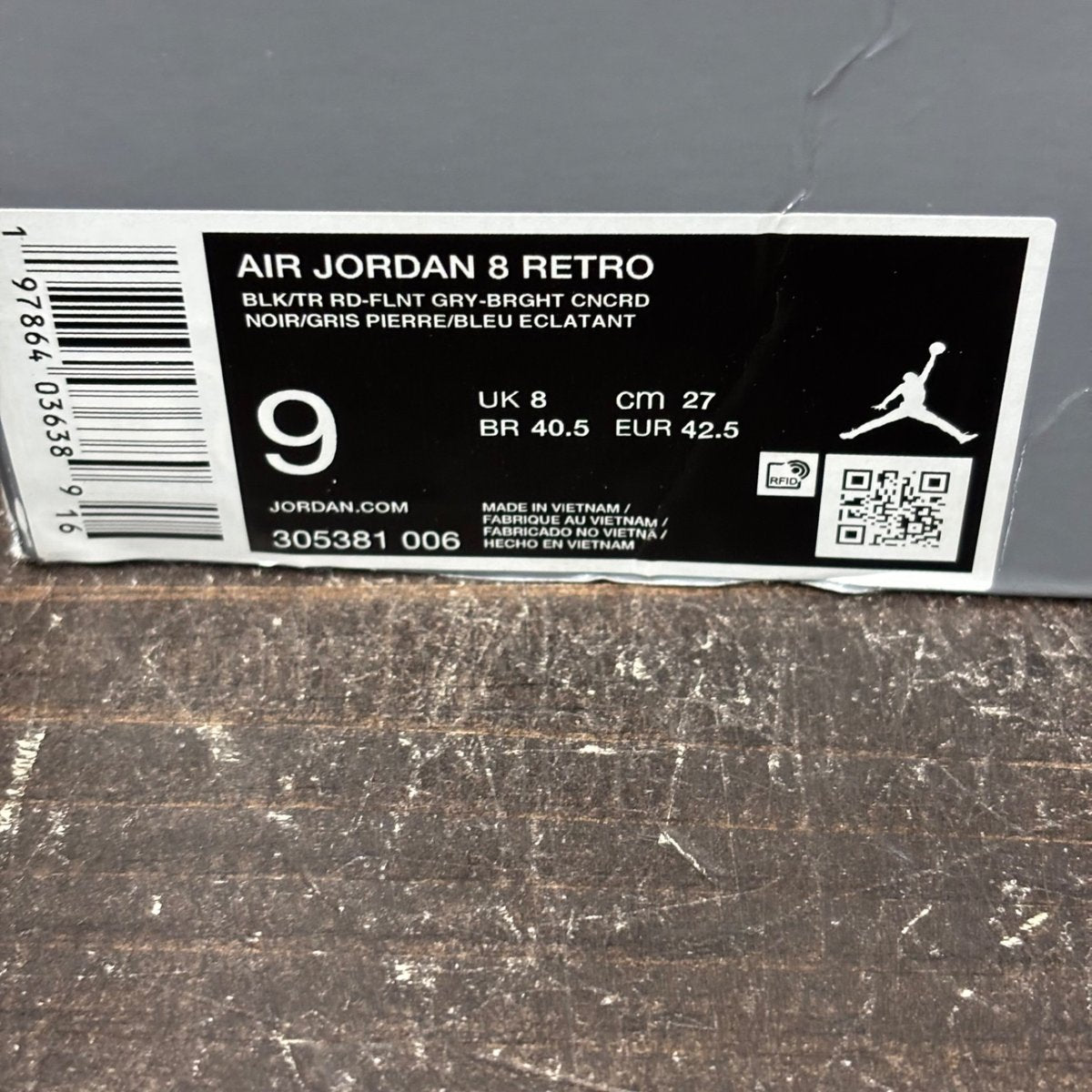 Jordan 8 Retro Aqua (2025) Size 9 (Pre-Owned) - aux