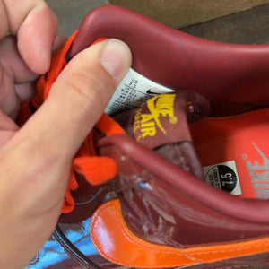 Nike Air Force 1 Low Patent Leather Dark Team Red Safety Orange Size 7.5 (Pre-Owned) - Image 7