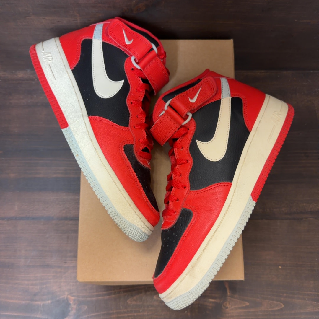Nike Air Force 1 Mid LV8 Split Black Red Size 9.5 (Pre-Owned) - Image 2
